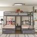 Farm on table Full Over Twin & Twin Bunk Bed, Triple Bunk Bed w/ Drawers in Gray | 70 H x 99 W x 99.4 D in | Wayfair FFF-060201H