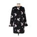 Banana Republic Casual Dress - Shift: Black Floral Dresses - Women's Size 00 Petite