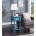 Charlton Home® Callery End Table w/ Storage Wood in Blue | 28 H x 14 W x 14 D in | Wayfair 85A21C2E575A4FC190B9D6EEB1BCE43E