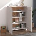 Latitude Run® Hamar Shoe Cabinet 4-Tier Shoe Organizer Storage w/ Drawer Hall Cabinet Manufactured in White | 42.5 H x 33.5 W x 15.7 D in | Wayfair
