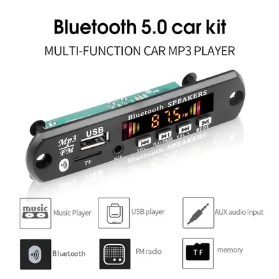 Carte décodeur sans fil Bluetooth 5V 12V MP3 WMA Module Audio Support USB SD AUX FM Module Radio