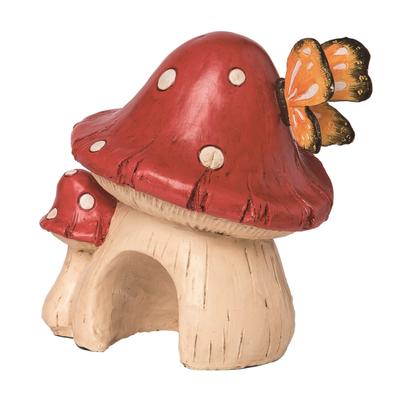 Transpac Resin 7.5" Red Spring Mushroom Garden Shelter