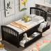 Double Platform Storage Bed Solid Wood Bed With 6 Drawers, Fresh And Classic, Blends Well With Existing Furniture.