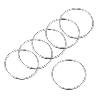 304 Stainless Steel Welded O Ring 100mm(3.94") Outer Dia. 5mm Thickness 6pcs - Silver Tone