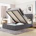 Full size Upholstered Platform bed with a Hydraulic Storage System