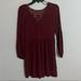 American Eagle Outfitters Dresses | American Eagle Burgundy Lace Detailed Dress | Color: Red | Size: Xxs
