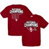 Youth Blue 84 Crimson Oklahoma Sooners 2022 NCAA Softball Women's College World Series Champions Base Path Schedule T-Shirt