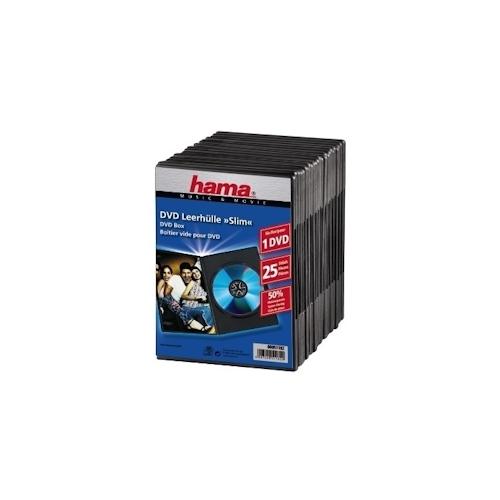 Hama DVD Slim Box 25, Black 1 Disks Schwarz