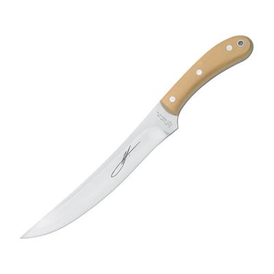 Fox Old Fox Fixed Blade Knife 8.25" satin finish 440C stainless blade Boxwood handle 02FX118