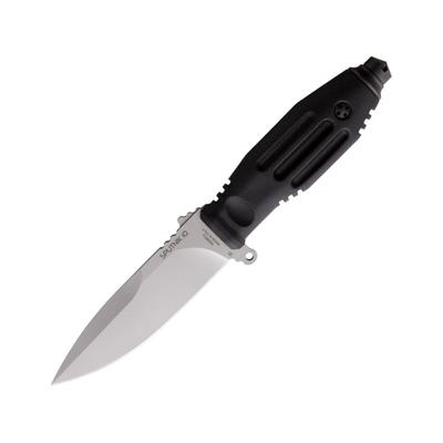 Fox Sputnik 10 Fixed Blade Knife 4.75" black Cerakote finish Bohler N690 stainless Black TPR handle 02FX014