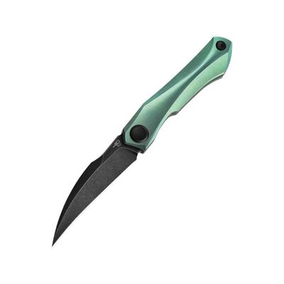 Bestech Knives Ivy Framelock Green BSW Folding Knife 3" black stonewash finish S35VN stainless blade Green stonewash finish titanium handle BT2004E