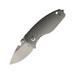 DPx Gear HEST Framelock 3D Gray Folding Knife 3" stonewash finish Bohler M390 stainless blade Gray textured titanium handle with pocket clip DPHTF010