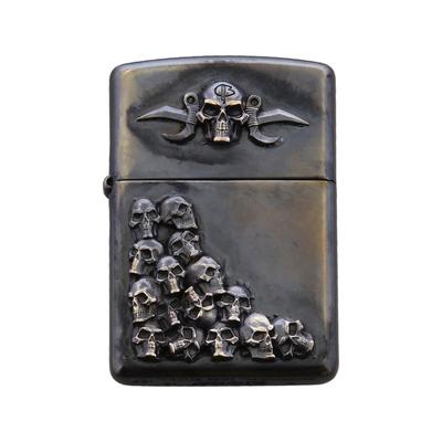 "Bastinelli Creations Skulls Zippo Lighter Single 1.44"" x 2.25"" LIGHTER SKULLS BRONZE"