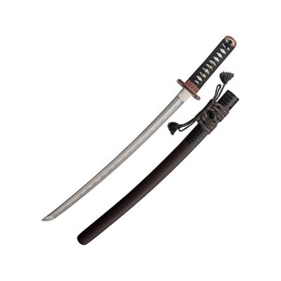 Dragon King Pine Crane Wakizashi 19.63" blade Black cord wrapped white rayskin handle SD35300