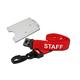 Red Staff Lanyard with a Plastic Slide Clip *incl Free Portrait Cardholder* (50)