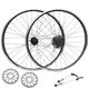 QR 27.5" 650b (ETRTO 584x19) MTB Mountain Bike Wheel Set + Shimano 7 Speed Cassette (12-32t) + 160mm Disc Brake Rotors - Sealed Bearings Hubs (Very Smooth Hubs) - Double Wall Rims - 32x Black Spokes