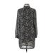 Kendall & Kylie Casual Dress: Gray Floral Motif Dresses - Women's Size 4