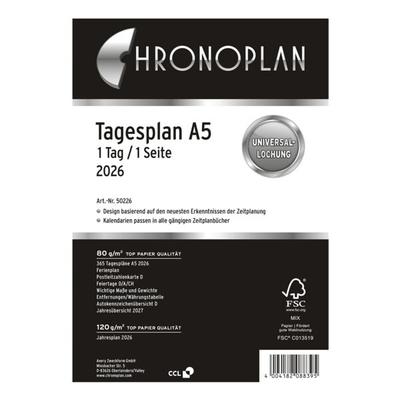 Chronoplan Kalendereinlage Tagesplan 2026 A5 »1 Tag / 1 Seite« Image