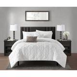 NY&C Home Leighton 9 Piece Crinkle Textured Diamond Stitched Geometric Pattern Comforter Set