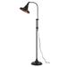 47 Inch Adjustable Metal Floor Lamp and Tapered Shade, Black - 24 L X 10 W X 58 H Inches