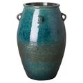 Emissary Home and Garden TALL URN 4 EARS, CREAM 15.5X24"H Ceramic in Green/Blue | 24 H x 15.5 W x 15.5 D in | Wayfair 05578TL