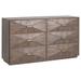 Orient Express Furniture 6-Drawer 64" W Double Dresser Wood in Brown | 36 H x 64 W x 20 D in | Wayfair 6158.BBRN/BGLD