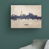 Ebern Designs Toronto Canada Skyline Concrete by Michael Tompsett - Wrapped Canvas Graphic Art Canvas in Brown/Gray/White | Wayfair