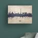 Ebern Designs Paris France Skyline Concrete by Michael Tompsett - Wrapped Canvas Graphic Art Metal in Blue/Gray/White | 24 H x 32 W x 2 D in | Wayfair