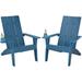 Rosecliff Heights Academy Adirondack Chair Plastic/Resin in Blue | 37.6 H x 33.86 W x 22.8 D in | Wayfair D4DF8F0C04904669AFD4AF50AF608D9C