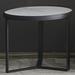 Orren Ellis 23.6" Round Leisure End Table w/ Black Metal Frame & Pedestal(White) in Black/Gray/White | 19.69 H x 23.62 W x 23.62 D in | Wayfair