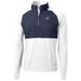 Men's Cutter & Buck White/Navy Toronto Blue Jays Adapt Eco Knit Hybrid Recycled Quarter-Zip Pullover Jacket