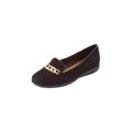 Extra Wide Width Women's The Thayer Slip On Flat by Comfortview in Black (Size 7 WW)