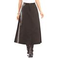 Plus Size Women's Complete Cotton A-Line Kate Skirt by Roaman's in Chocolate (Size 40 W) 100% Cotton Long Length