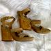 Kate Spade Shoes | Kate Spade Suede Block Heel Geometric Platforms. Good Used Condition . | Color: Gold/Tan | Size: 9