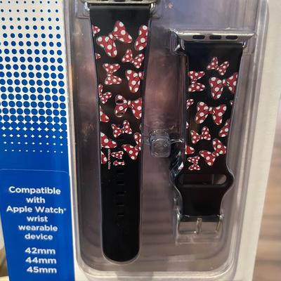 Disney Accessories | Disney Black Minnie Mouse Bows Apple Watch Band Large (42-45) | Color: Black | Size: Os