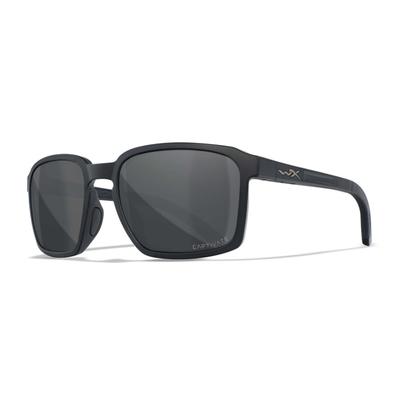 Wiley X WX Alfa Sunglasses Matte Black Frame Captivate Polarized Grey Mirror Lens AC6ALF18