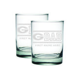 Georgia Bulldogs Two-Pack 14oz. Personalized Dad Etched Rocks Glass
