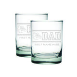 Gonzaga Bulldogs Two-Pack 14oz. Personalized Dad Etched Rocks Glass