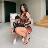 Kardashian-Robe d'été pour mère et fille tenue de famille coupe couvertes vêtements décontractés