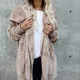 Veste cardigan en fausse fourrure pour femme manteau d'hiver long côté des deux côtés manteau en