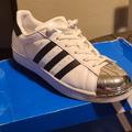 Adidas Shoes | Adidas Steel Tip Low Top Sneakers | Color: Black/White | Size: 7