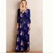 Anthropologie Dresses | Anthropologie Peter Som X Made In Kind Silk Dress Size 2 Maxi Kimono Wrap Dress | Color: Blue | Size: 2