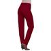 Plus Size Women's Invisible Stretch® Contour Straight-Leg Jean by Denim 24/7 in Rich Burgundy (Size 42 W)