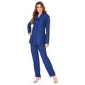 Plus Size Women's Ten-Button Pantsuit by Roaman's in Evening Blue (Size 40 W)