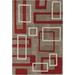 Brown/Red 90 x 60 x 0.75 in Indoor Area Rug - Chandra Rugs Allie Hand Tufted Wool Light Taupe/Rusty Red Area Rug Wool | Wayfair ALL216-576