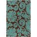 Blue/Brown 60 x 0.75 in Indoor Area Rug - Canora Grey Dustina Floral Handmade Tufted Wool Brown/Blue Area Rug Wool | 60 W x 0.75 D in | Wayfair