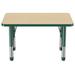 Factory Direct Partners Rectangle T-Mold Adjustable Height Activity Table Laminate/Metal in Green | 30 H in | Wayfair 10035-MPGN