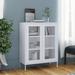 Inbox Zero Storage Cabinet Sideboard Filing Cabinet w/ Shelves for Hallway Steel Stainless Steel in White | 40 H x 31.5 W x 13.8 D in | Wayfair