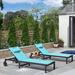 Purple Leaf 76.77" Long Face Down Chaise Lounge Metal in Blue | 11.81 H x 25.59 W x 76.77 D in | Outdoor Furniture | Wayfair WF06CLSRG-BL