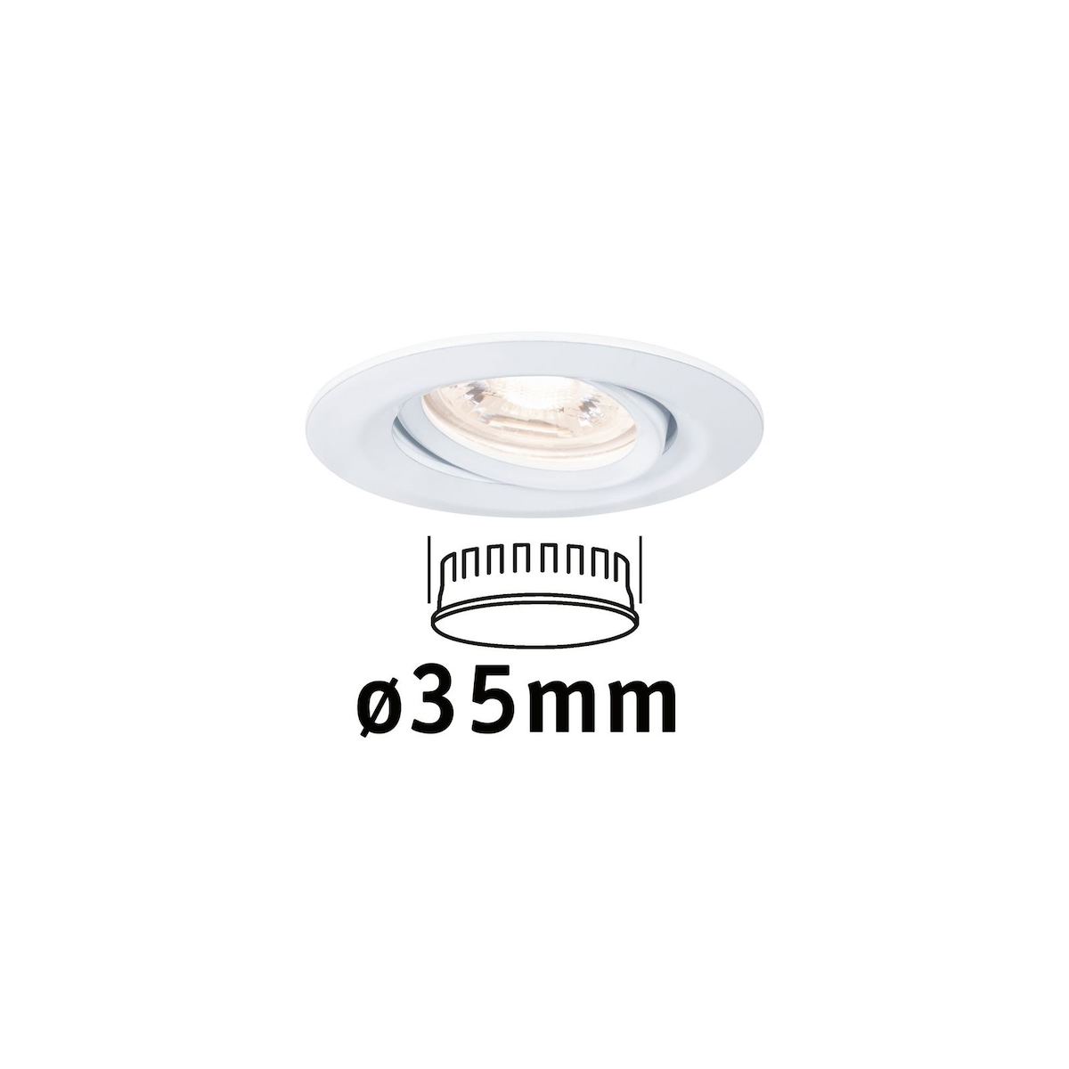 Paulmann LED Einbauleuchte Nova Mini Coin Einzelleuchte schwenkbar rund 66mm 15° Coin 4W 310lm 230V 2700K Weiß matt 94292 Image